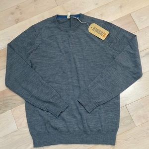 C/89Men soft thin merino wool stretch grey sweater